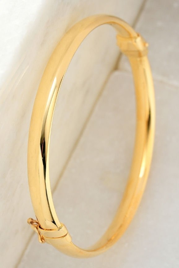 14 Ayar 6mm Klasik Oval Altın Kelepçe
