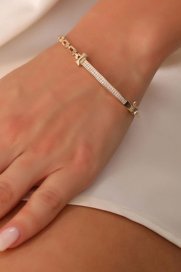 14 Ayar 3mm Zincir Figür Altın Kelepçe