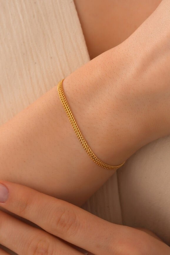 14 Ayar 2.5 mm Viyana Altın Bileklik