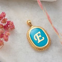 E Harfi 14 Ayar Altın Kolye Ucu NCKP707