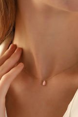 Morganite Taşlı 14 Ayar Altın Kolye Ucu T28-KLU