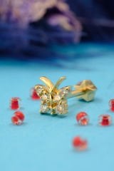 14 Ayar Altın Kelebek Tragus Küpe GGG2