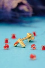 14 Ayar Altın V Tragus Küpe GGG6